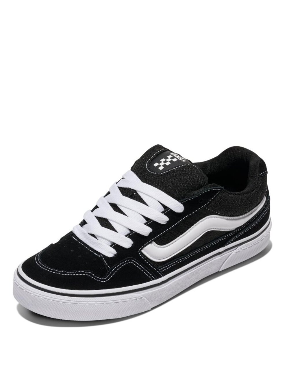 Vans Men's Caldrone Shoe, Suede/Mesh Black/White.
